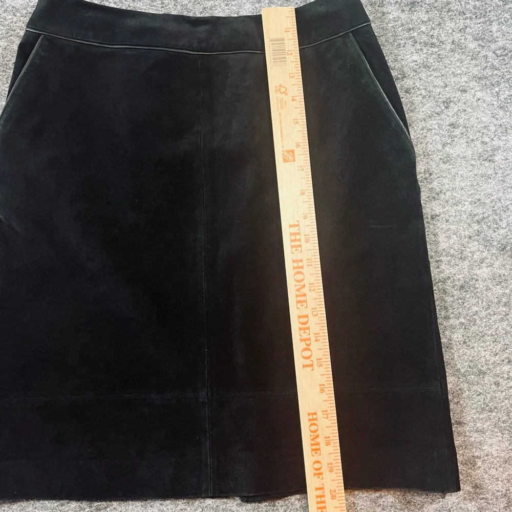Ann Taylor Loft 100% Leather Pencil Skirt Black Size 6P Classic Western Business - Picture 11 of 12